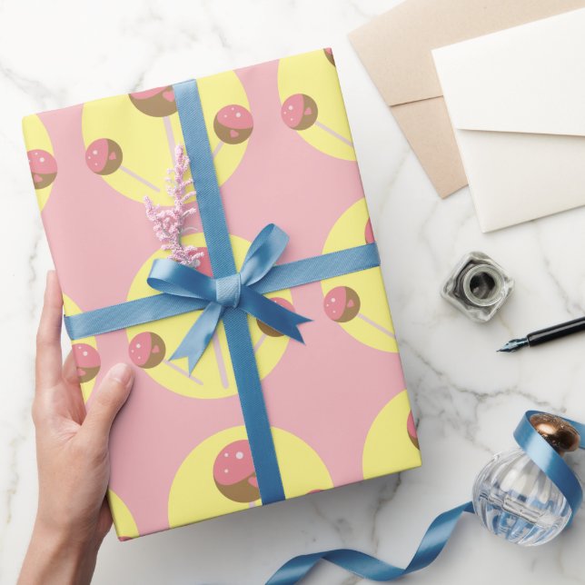 Bolo de Pop de São Valentim  Papel de embrulho ros (Presentear)