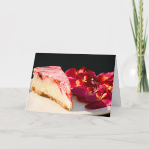 Bolo de queijo da morango e cartão das orquídeas