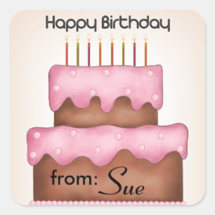 Bolo em etiquetas feitas sob encomenda do Tag do