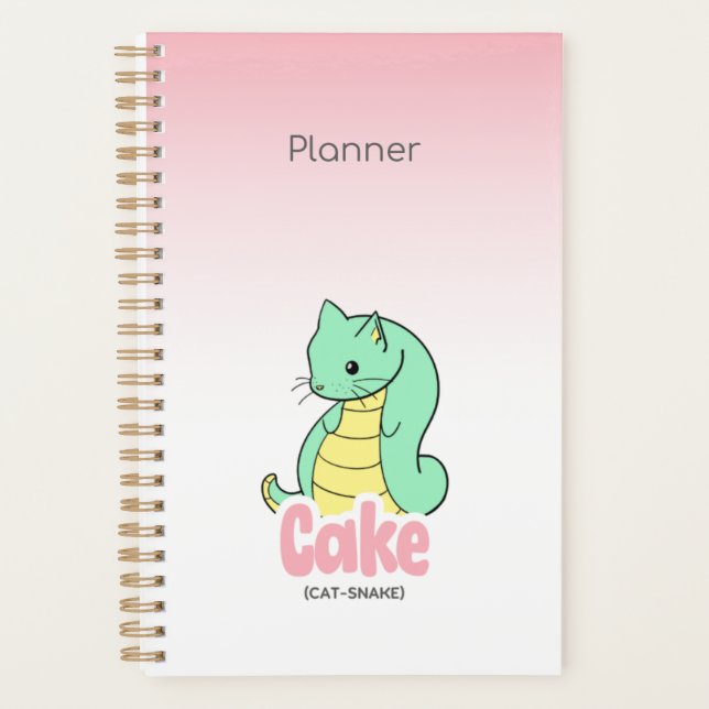 Bolo (Gato + Cobra) Agenda Rosa (Frente)