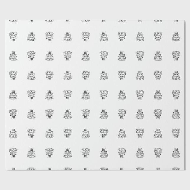 Bolo Papel de Embrulho - Aniversário Minimalista (Aberto)