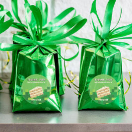 Bolo Pixelado Agradeço-Lhe O Adesivo De Círculo