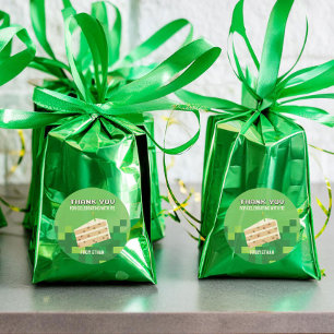 Bolo Pixelado Agradeço-Lhe O Adesivo De Círculo