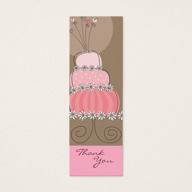 Bolo Rosa Whimsical Obrigado Marcações De Favor De (Frente)