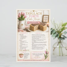 Bolo Tayglach Torte, Floral Rosa Casa de Campo Rús