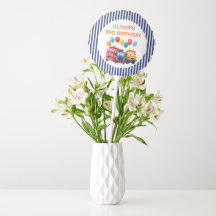 Bolo Tema Balão Caminhão Listrado Azul