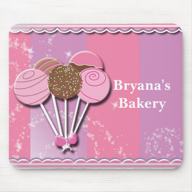 Bolos de pau Padaria Cake Pop Doces Mouse Pad (Frente)