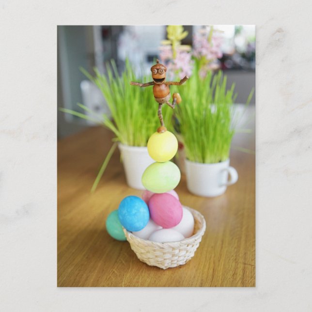 Bolota com cartão postal de Páscoa de ovos de Pásc (Frente)