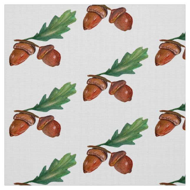 Bolotas, Oak Fruta Watercolor Tecido (Modelo)