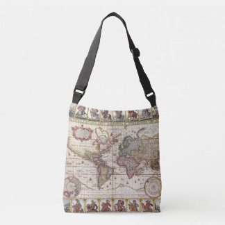 Bolsa Ajustável 1652 mapa do mundo, mapa do mundo do atlas do mar