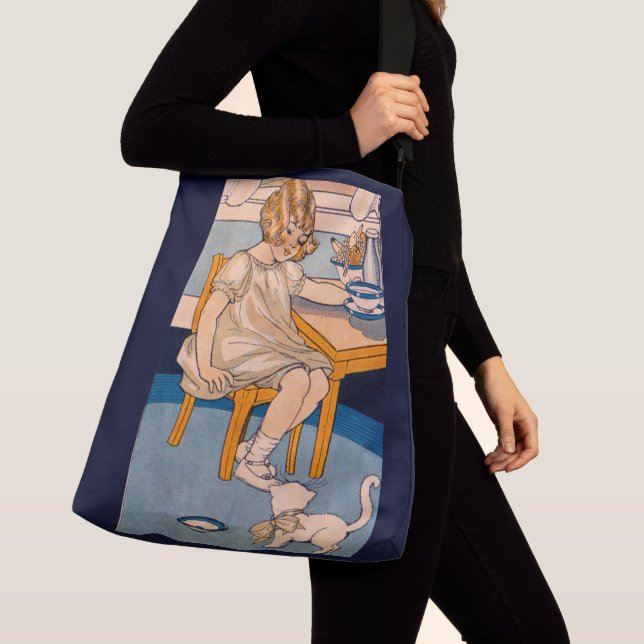 Bolsa Ajustável 1920 menina e seu gatinho branco (Close Up)