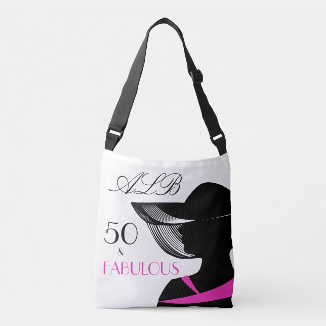 Bolsa Ajustável 50 e aniversário elegante do art deco fabuloso (Frente)
