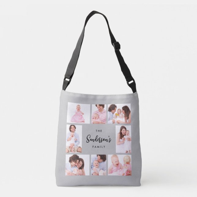 Bolsa Ajustável 8 Sections Family Photo in Gray Frame (Verso)
