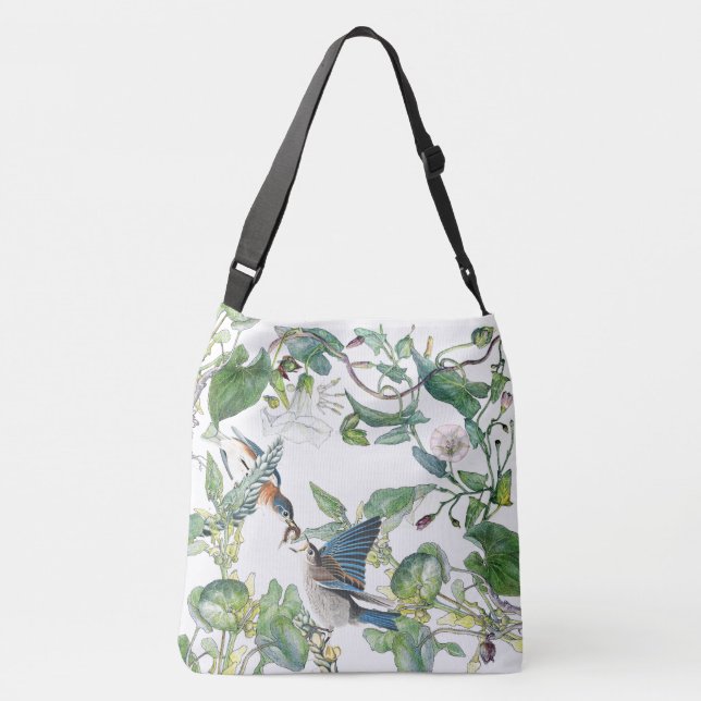 Bolsa Ajustável A corriola dos pássaros do Bluebird floresce a (Verso)