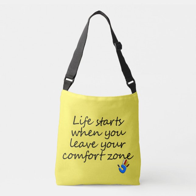 Bolsa Ajustável a vida começa ... sacos de corpo cruzado (Frente)