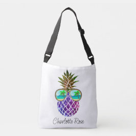 Bolsa Ajustável Abacaxi rosa roxo tropical