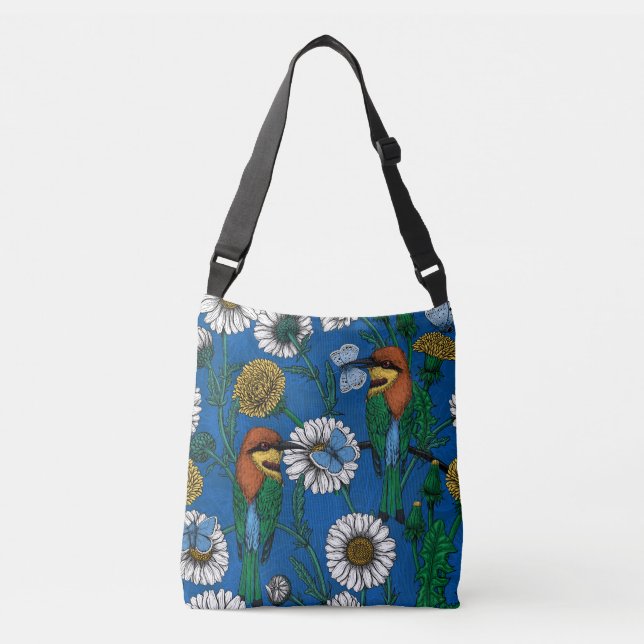 Bolsa Ajustável Abelhas comem em azul (Frente)