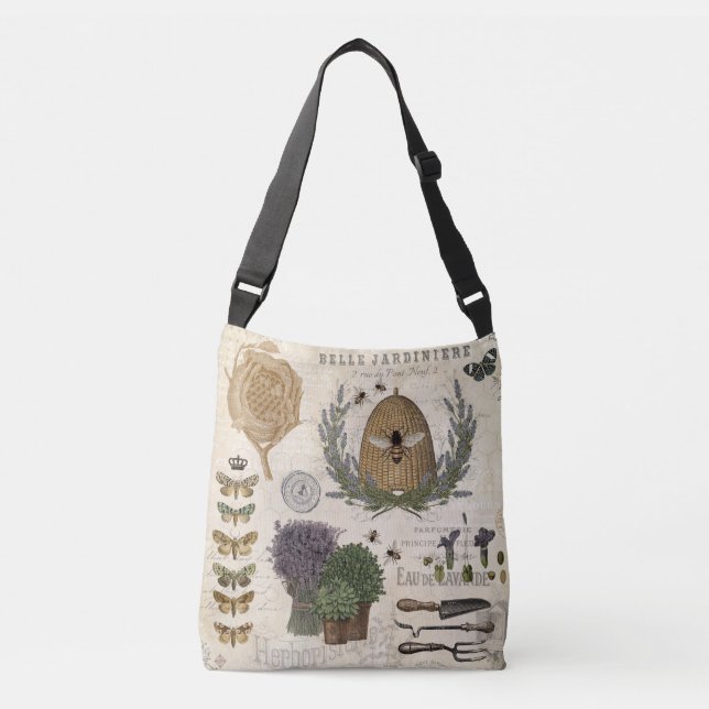 Bolsa Ajustável Abelhas de fazenda francesa moderna (Frente)