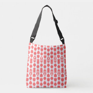 Bolsa Ajustável Abstrato 140823 - Rosa tropical em branco