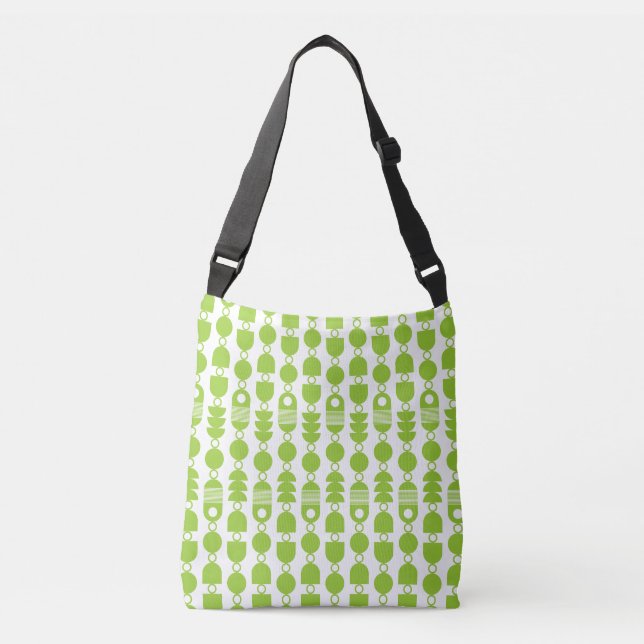 Bolsa Ajustável Abstrato 140823 - Verde marciano sobre branco (Frente)