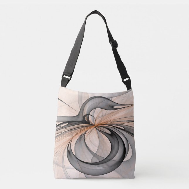 Bolsa Ajustável Abstrato Anthracite Cinza Siena Moderna Arte Fract (Frente)