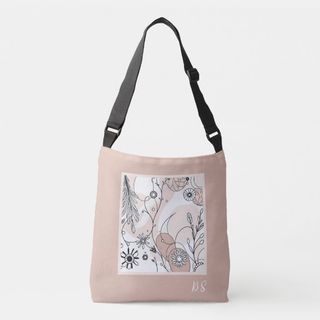 Bolsa Ajustável Abstrato Art em Tom Cozy Brown (Frente)