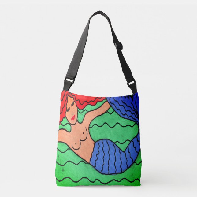 Bolsa Ajustável Abstrato Art Mermaid (Frente)