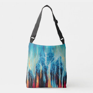 Bolsa Ajustável Abstrato Art Padrão Vermelho e Energia Elétrica Az