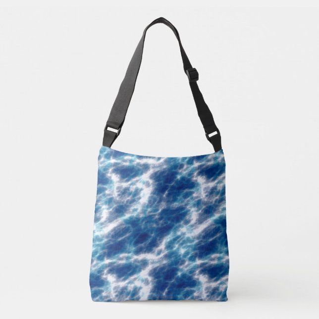 Bolsa Ajustável Abstrato azul e branco (Frente)
