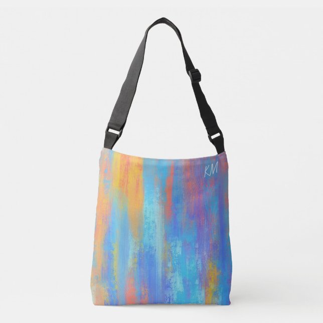 Bolsa Ajustável Abstrato Azul e Laranja (Frente)