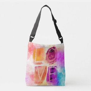 Bolsa Ajustável Abstrato de cor moderna com amor em aquarela
