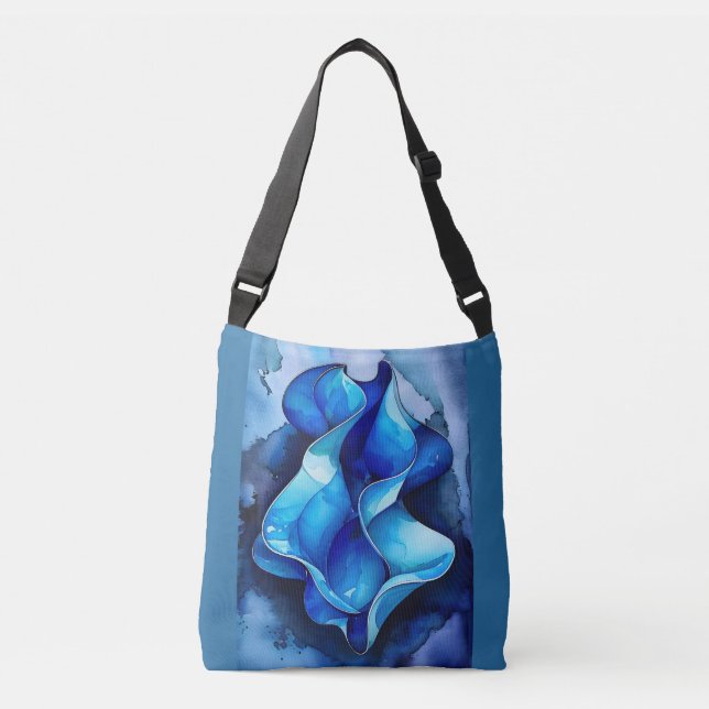 Bolsa Ajustável Abstrato de Fluxo Ceruliano (Frente)