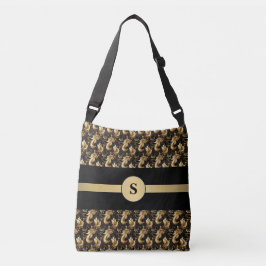 Bolsa Ajustável Abstrato Dourado e preto personalizado