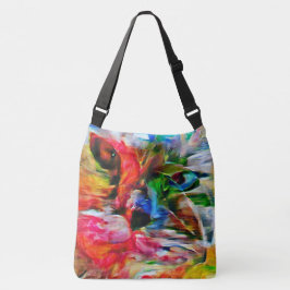 Bolsa Ajustável Abstrato Expressionista Colorida Cat Art Impressão