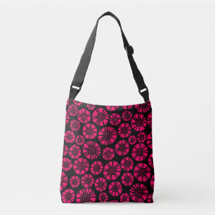 Bolsa Ajustável Abstrato Flores 031023 - Neon Red on Black (Vermel
