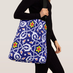 Bolsa Ajustável abstrato flores e nós impressão