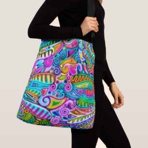 Bolsa Ajustável Abstrato forma a arte 9 muito colorida