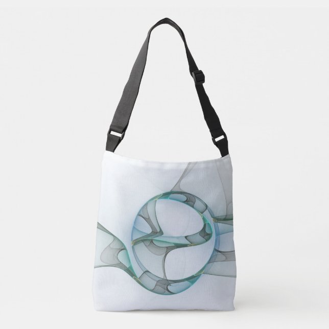 Bolsa Ajustável Abstrato moderna Cinza azul-turquesa (Frente)