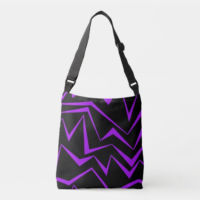 Bolsa Ajustável Abstrato, negrito, padrão geométrico de ziguezague (Frente)