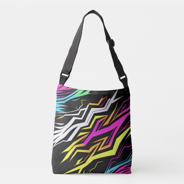 Bolsa Ajustável Abstrato Neon Stripes (Frente)