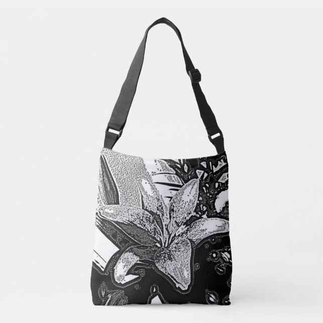 Bolsa Ajustável abstrato preto e branco forma moderna (Frente)