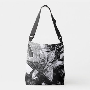 Bolsa Ajustável abstrato preto e branco forma moderno