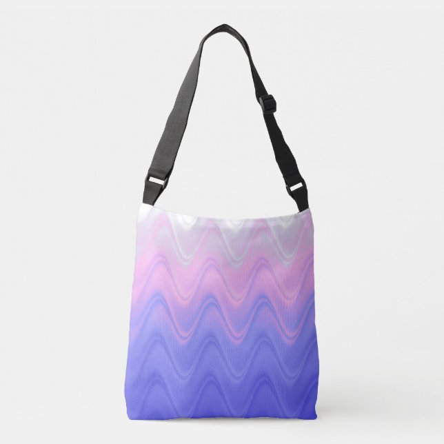 Bolsa Ajustável Abstrato púrpura, cor-de-rosa ondulada (Frente)