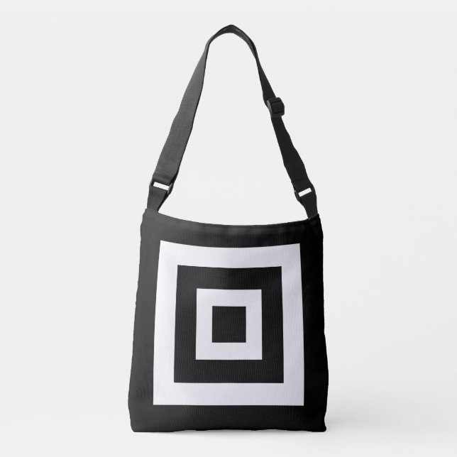 Bolsa Ajustável Abstrato quadrados em preto-e-branco (Frente)