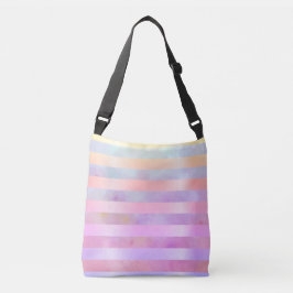 Bolsa Ajustável Abstrato Rainbow Flowers Strips in Watercolor