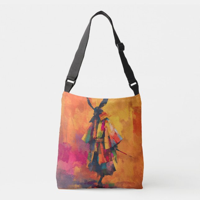 Bolsa Ajustável Abstrato Samurai Warrior Silhouette (Frente)