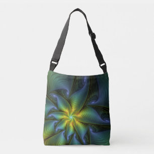 Bolsa Ajustável Abstrato Star, Ouro Verde brilhante Arte Fractal