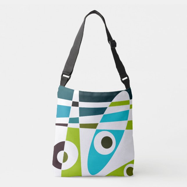 Bolsa Ajustável Abstrato Surfing Olive Blue Teer Planner (Frente)