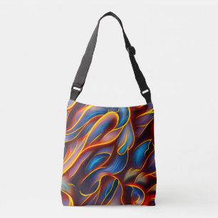 Bolsa Ajustável Abstrato Swirl Blue Red Flames