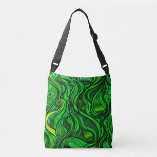 Bolsa Ajustável Abstrato verde do vitral